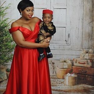 Red formal gown size 16.